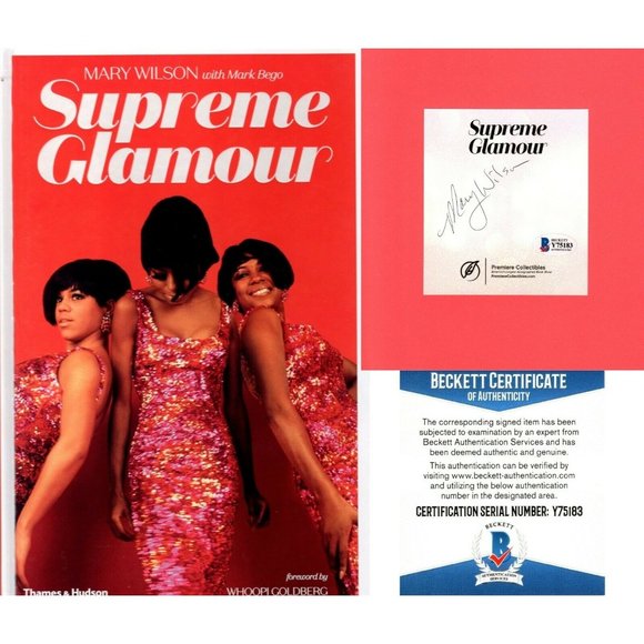 Mary Wilson Signed Supreme Glamour Hardcover Book Beckett Autographed Bookplate - Picture 1 of 10